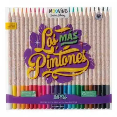 Lapices de colores x 24 cuerpo redondeado Pintones MOOVING
