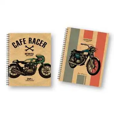 Cuaderno A4 CUADRICULADO Tapa dura Moto Retro x96 hojas Onix