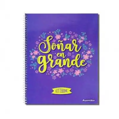 Cuaderno Espiralado A4 para Lettering  x70 hojas punteadas de 90 gramos tapa semi rígida Asamblea