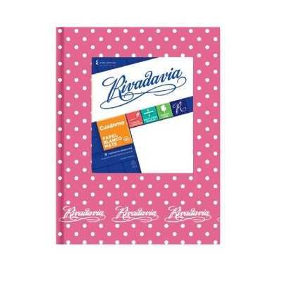 Cuaderno tapa de cartón rayado LUNARES ROSA x50 hojas Rivadavia