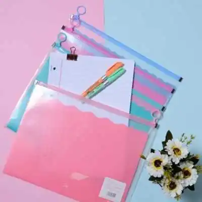 Sobre A4 con 3 divisiones Office Lovers  cierre zip colores pastel FW