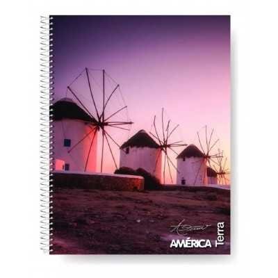 Cuaderno A4 con espiral Cuadriculado tapa flexible x80 hojas América Terra