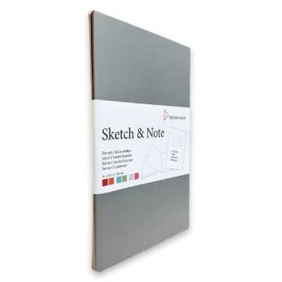 Sketch Note A4 Grey/Pink bundle blanco Natural Rugosidad Agradable de 125 gramos x20 hojas Hahnemühle