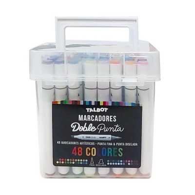 Set Marcadores Doble Punta Dibujo Talbot 24 Colores