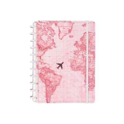 Cuaderno inteligente 21x29 cm Mapamundi rosa Deluxe We Ci