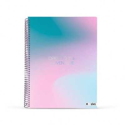 Cuaderno con espiral A4 tapa flexible Pastel II x 80 hojas rayado Mooving