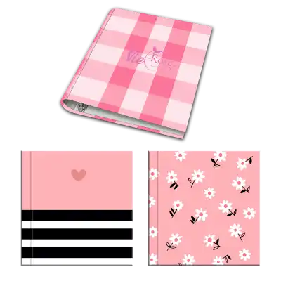 Carpeta 3 anillos de 40 mm carton Black & Pink 2 Onix