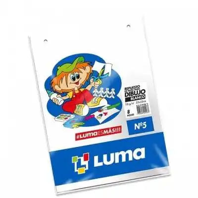 Repuesto Nº 5 dibujo blanco de 118 grs x8 hojas Luma