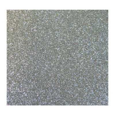 Goma eva glitter plateada 40x60 cm