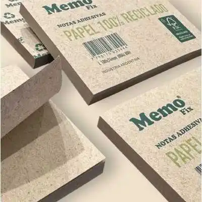 Notas adhesivas 25x74 mm x100 hojas papel reciclado x4 unidades Memo Fix