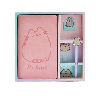 Set Office: cuaderno+ clip+ bolígrafo+ señalador mágnetico Pusheen Mooving