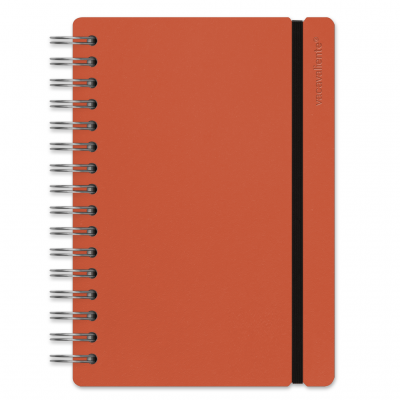 Cuaderno Studio A5 cuero reciclado Red clay x80 hojas rayadas Vacavaliente