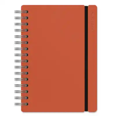 Cuaderno Studio A5 cuero reciclado Red clay x80 hojas rayadas Vacavaliente