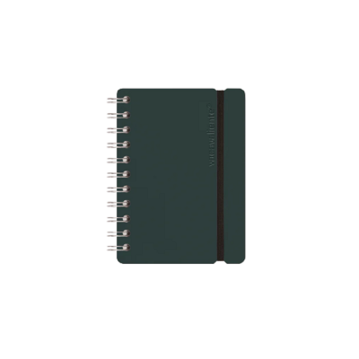 Cuaderno Studio A6 Verde amazonia x80 hojas rayadas cuero reciclado Vacavaliente