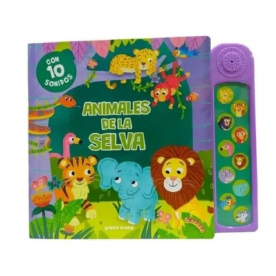 Libro de cuentos con 10 sonidos animales de la selva Editorial Splash