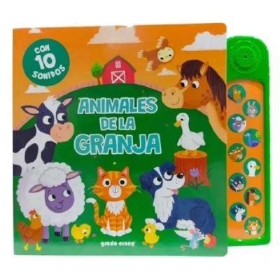 Libro de cuentos con 10 sonidos animales de la granja Editorial Splash