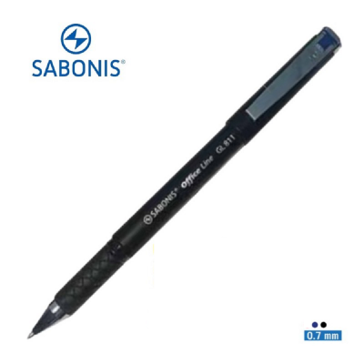 Bolígrafo retráctil GL811 Office Line tinta negro azul 0.7 mm con grip Sabonis