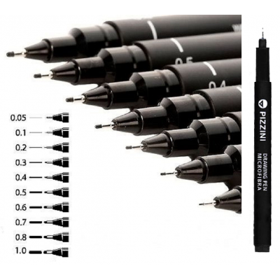 Microfibra graduada Drawing Pen 0.2 mm Pizzini