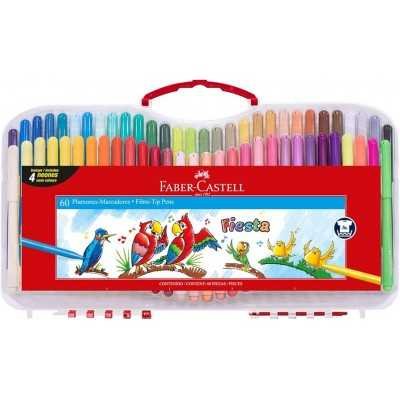 Valija marcadores escolares Fiesta x60 colores punta redonda Faber-Castell