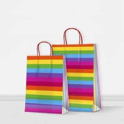 Bolsa regalo Arco iris 30x12x41cm Premium Pack