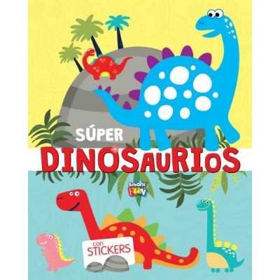 Libro para colorear con stickers Super dinosaurios 21x28 cm x32 páginas School Fun