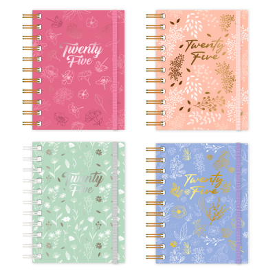 Agenda 10x15 cm diaria Florecer con espiral Onix