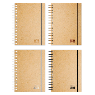 Agenda 16x22 cm semanal  kraft universal con espiral Onix