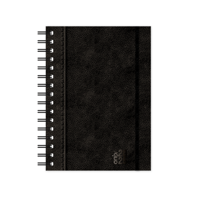 Agenda 16x22 cm semanal Uomo black con espiral Onix