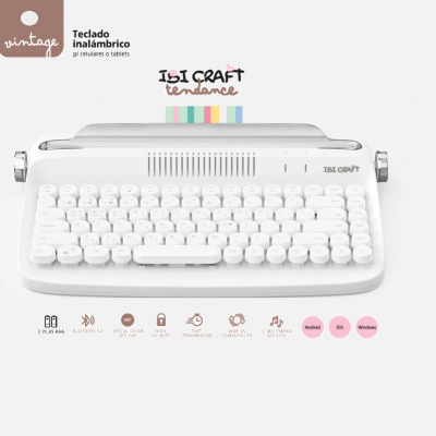 Teclado vintage bluetooth White Ibicraft