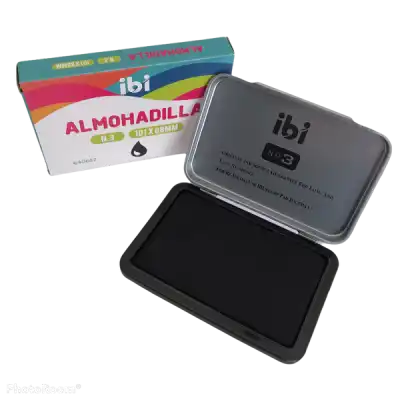 Almohadilla para sellos metalica N°2 Tinta Negra 122x84 mm Ibi