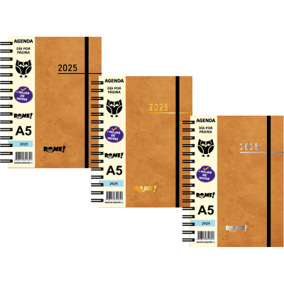 Agenda A5 diaria 2025 Rome