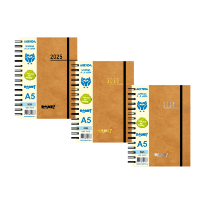 Agenda A5 semanal 2025 Rome