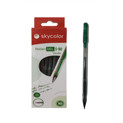 Bolígrafo Gel 0.8mm S-90 verde Skycolor