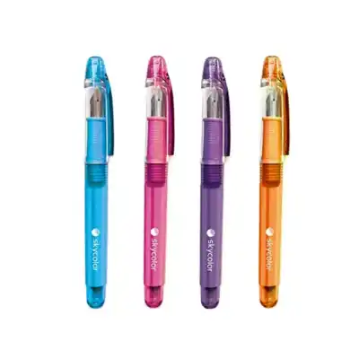 Lapicera pluma de cuerpo plástico con cartucho Skycolor