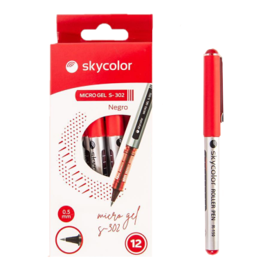 Roller 0.5 mm gel tinta líquida S-302 rojo Skycolor