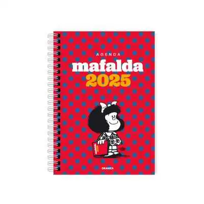 Agenda 19x13 cm semanal MAFALDA roja columna con espiral ediciones Granica
