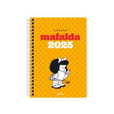 Agenda 19x13 cm semanal MAFALDA amarilla módulos con espiral ediciones Granica