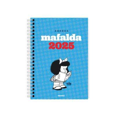 Agenda 19x13 cm semanal MAFALDA turquesa módulos con espiral ediciones Granica