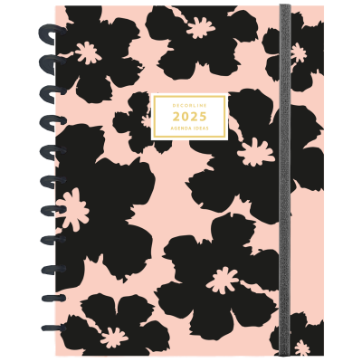 Agenda semanal 14x21cm sistema de discos Flower grande con elástico Do Decorline