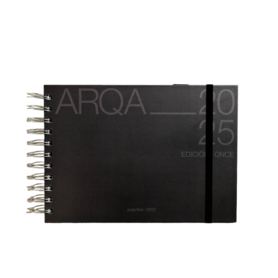 Agenda semanal 21x15 cm Arqa Smoked black con espiral Paprika