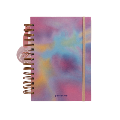 Agenda diaria 15x21 cm Mindful Amanecer con espiral Paprika