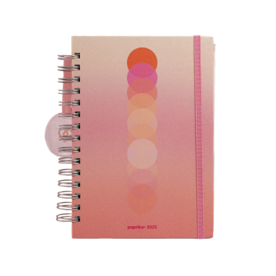 Agenda semanal 15x21 cm Planning Blush con espiral Paprika