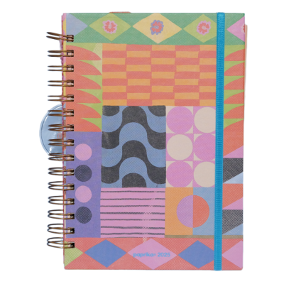 Agenda semanal 15x21 cm Shantilove Ipanema con espiral Paprika