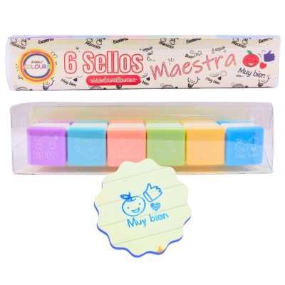 Sellos Maestra set x6 colores pastel Colours