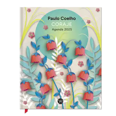 Agenda semanal 17,5x22,5 cm Paulo Coelho CORAJE|FLORES VERDES cartone encuadernada Editorial V&R