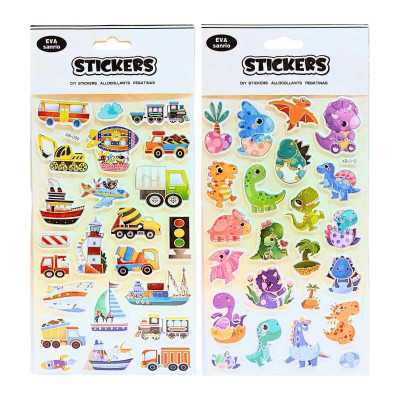 Stickers goma eva Dino / Transportes Colours