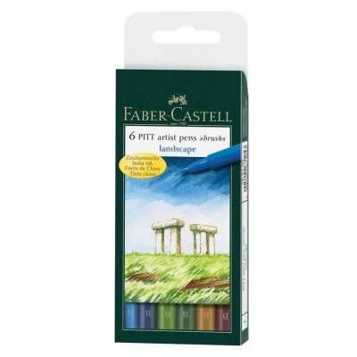 Juego Pitt Artist Pen Landscape x6 unidades Faber-Castell