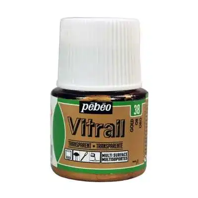 Pintura Vitrail Transparente Oro x45 ml Pebeo