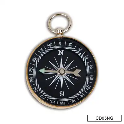 Brujula de metal con aro dorado 40 mm Galileo