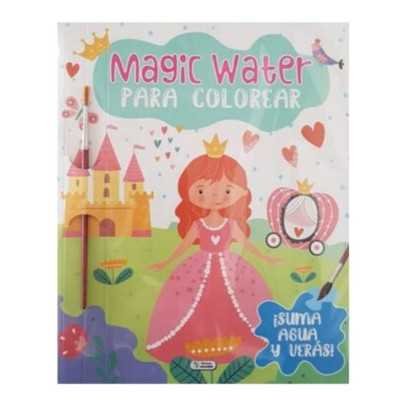 Libro para colorear magic water con pincel Princesa 21x26 cm 24 paginas School Fun